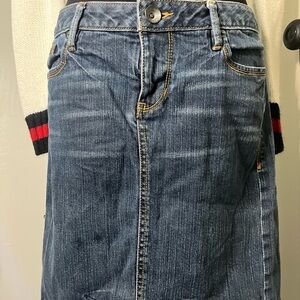 Vintage Converse One Star Denim Midi Skirt Kick Pleat Y2K 90s